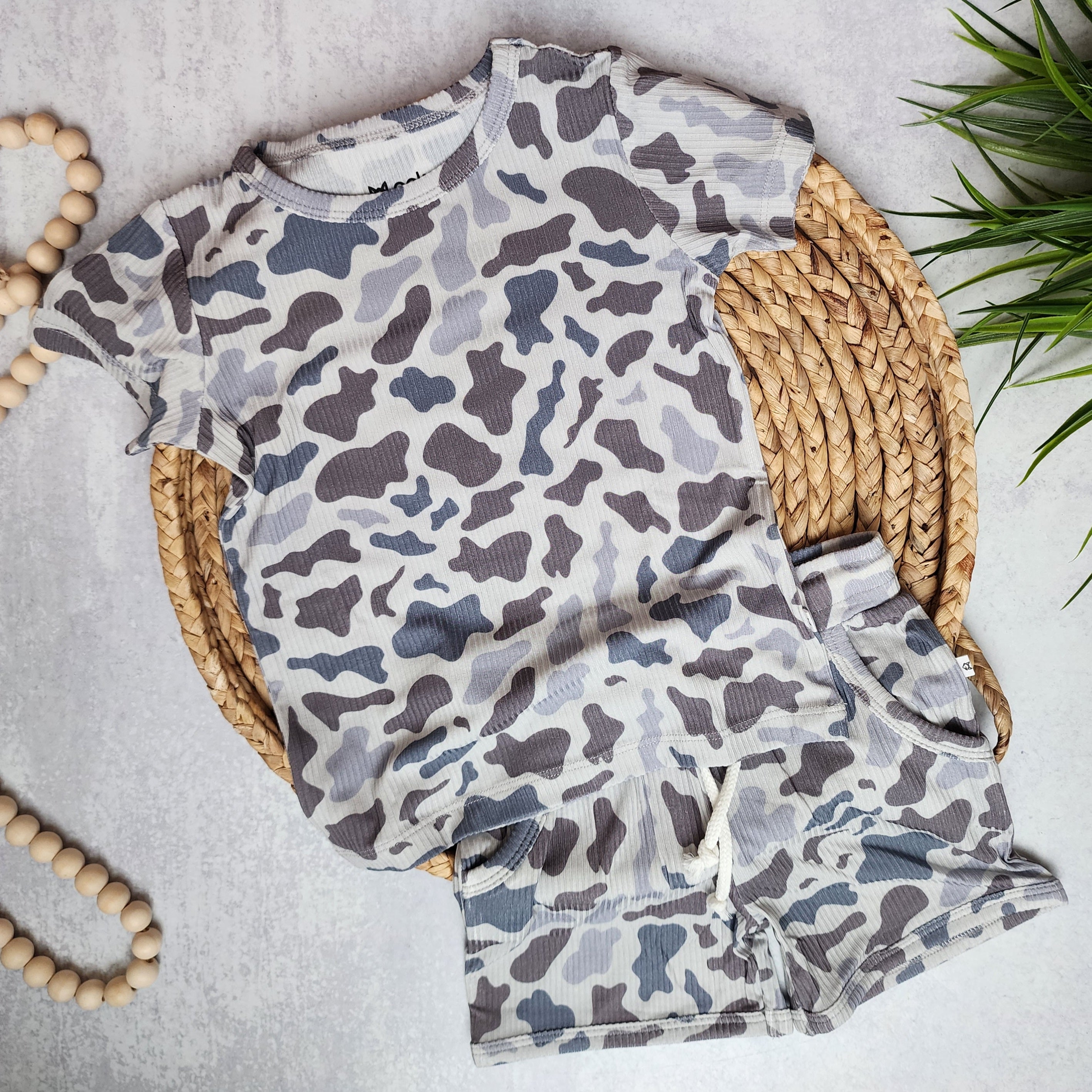 Deer Camo Shorts Two-Piece Set
