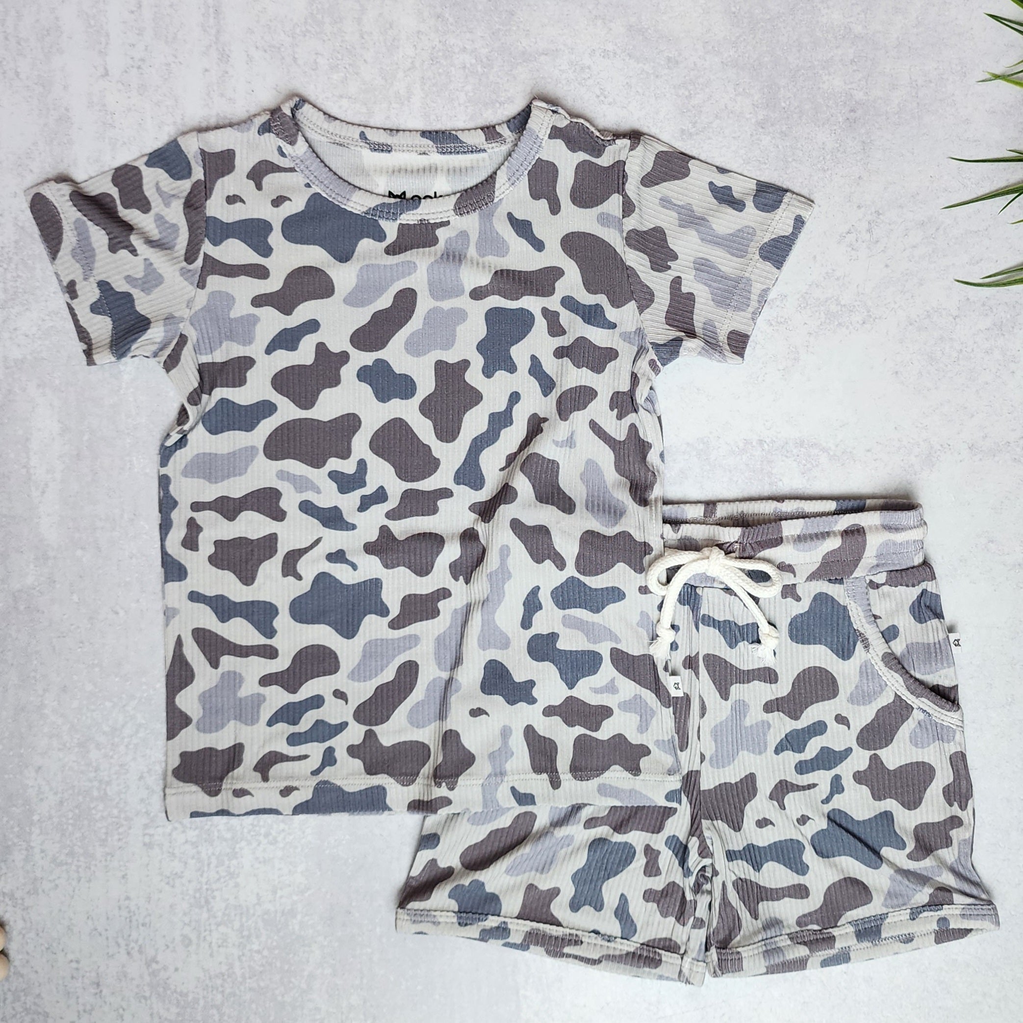 Deer Camo Shorts Two-Piece Set