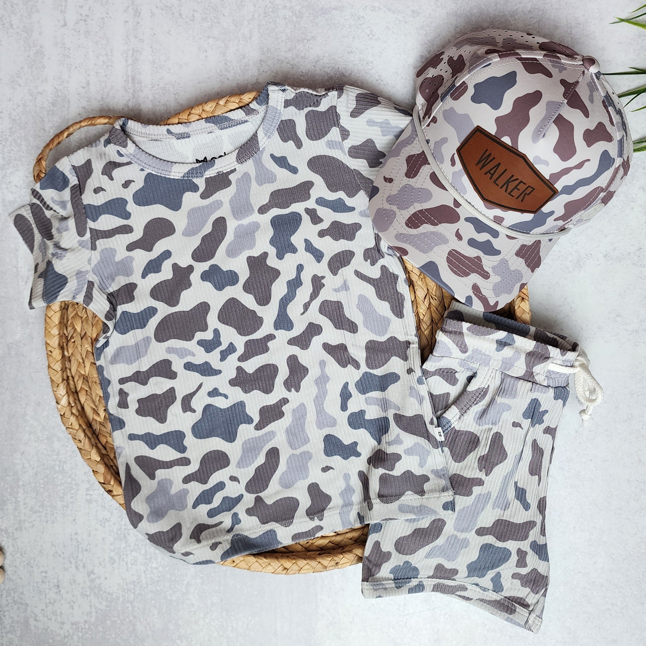 Deer Camo Shorts Two-Piece Set
