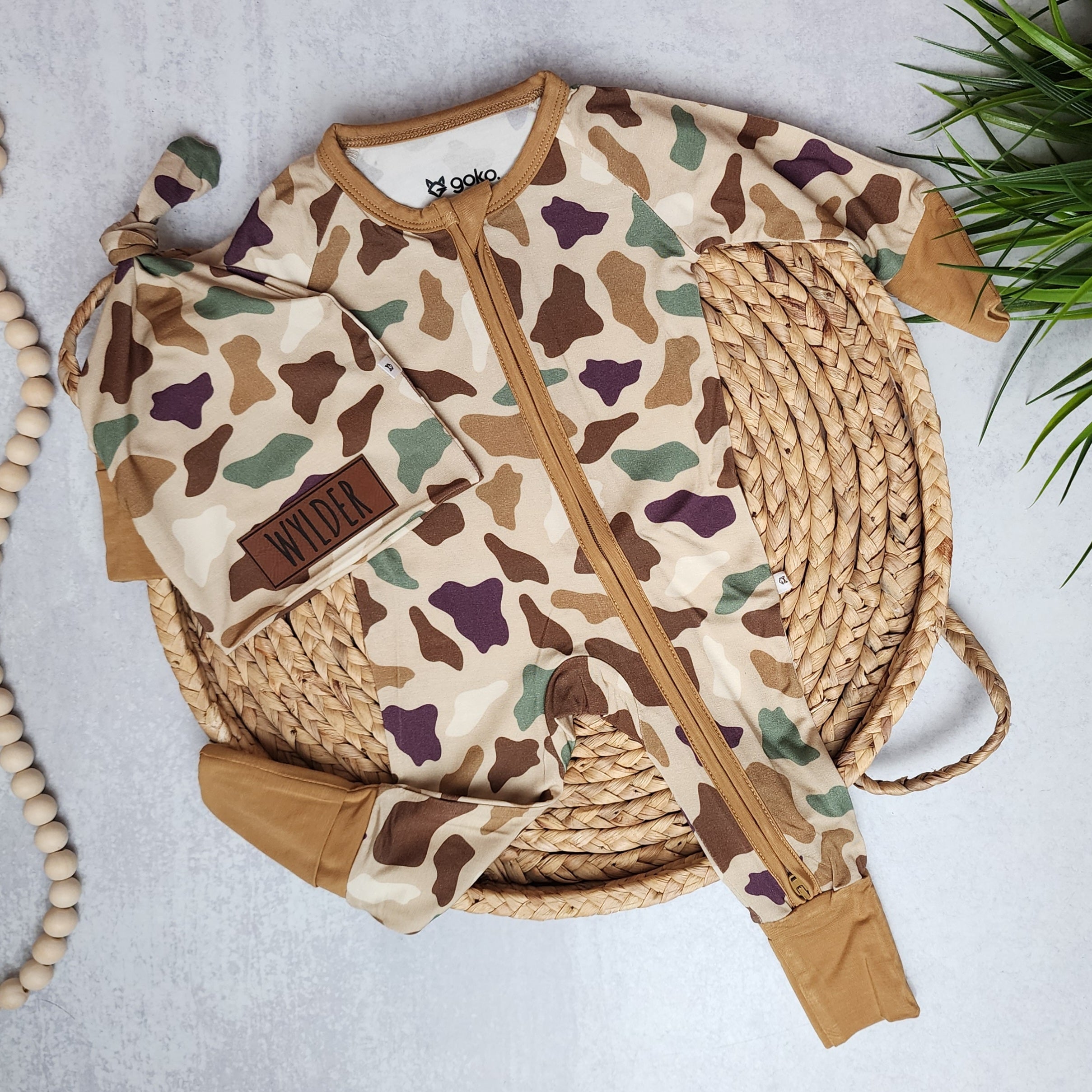 Bamboo Zip Romper | Personalized | Duck Camo
