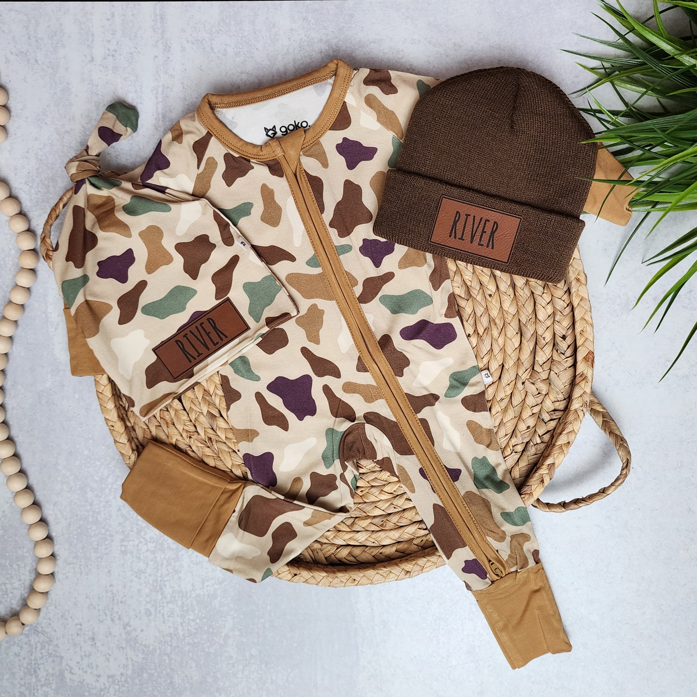 Bamboo Zip Romper | Personalized | Duck Camo
