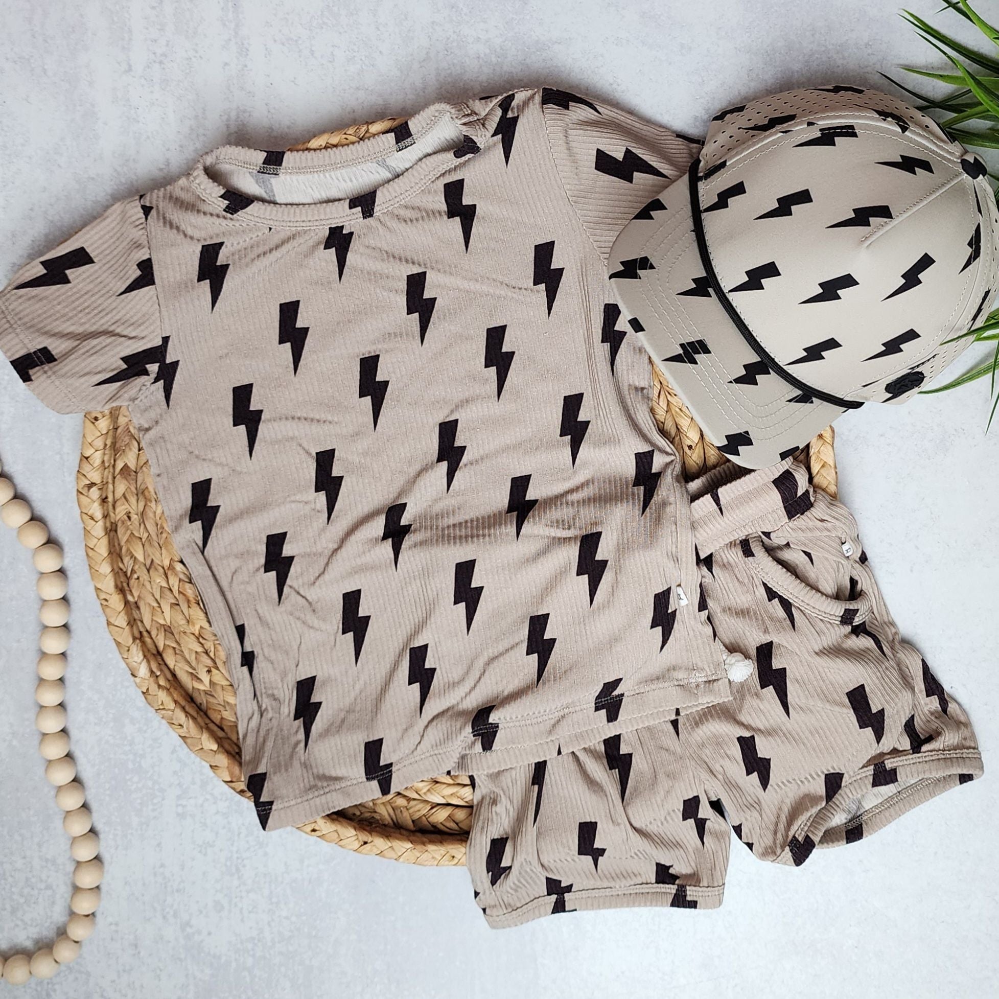 Lightning Bolt Shorts Two-Piece Set