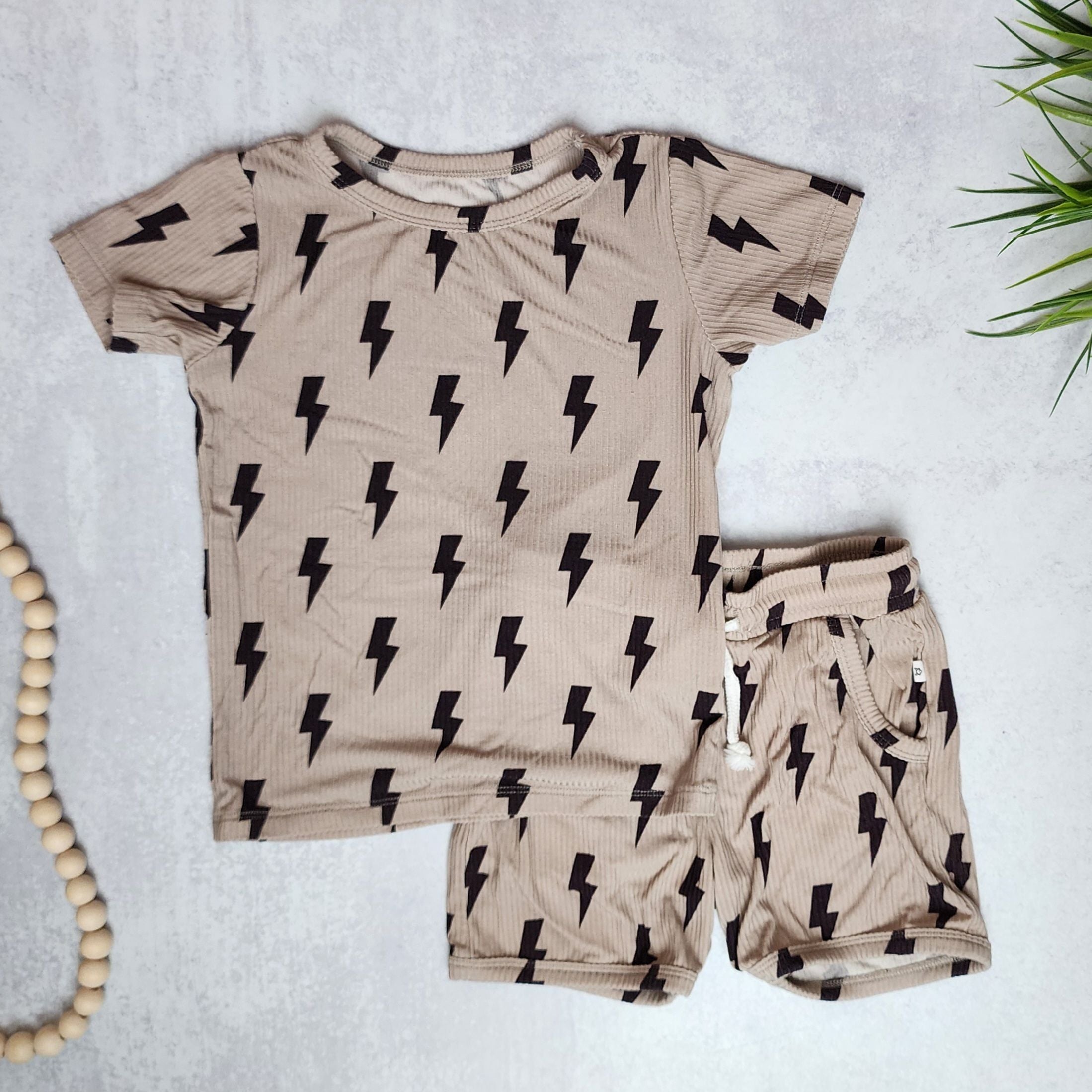 Lightning Bolt Shorts Two-Piece Set