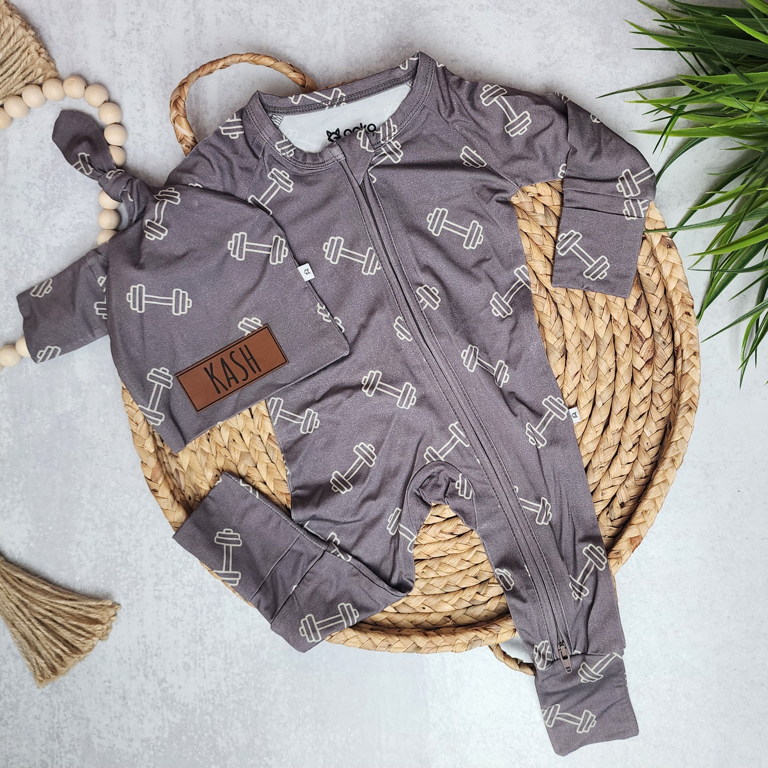 Bamboo Zip Romper | Personalized | Arm Day